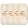 BambooMN JubileeYarn - Filato sportivo in cotone di bambù, 4 strati, 50 g/matassa, Moon Beam, 4 matasse