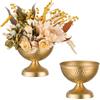 Sziqiqi Vaso Oro Centrotavola Matrimonio: 15 cm Alto Vasi in Metallo Set di 2 Piccoli Vintage Urne Vasi per Composizioni Floreali Vaso Martellato per Festa di Natale e Anniversario