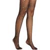 SMTCM Collant da donna con stelle moda fantasia super elasticità ultra sottile trasparente a vita alta sexy glitter jacquard calze da festa nere da donna per gonna o abito fine