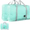 GANILITY Borsa da viaggio pieghevole, borsa per bagagli a mano, borsa per aereo, borsa sportiva, borsa weekender, adatta per sport, palestra, vacanze, Blu 2 pezzi, unisex
