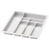Sossai Inserto portaposate Sossai Divio per cassetti larghi 50 cm, 43x49 cm - ritagliabile, 7 scomparti, bianco, vassoio portaposate in plastica per cassetti