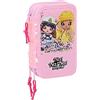 SAFTA- Plumier Triple 36 PCS Nanana Sparkles 12,5X19,5X5,5Cm, Multicolore, 412264857