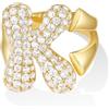 KissYan Anelli Donna con Iniziale A-Z, Oro Bolla Lettera Anello con Cubica Zirconia, Regolabili Personalizzato Anello Gioielli Regalo per Donne (Oro K)