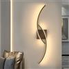 Goeco Applique da Parete Interno, 27W Lampada da Parete a LED Nero Moderna, Luce Bianca Calda 3000K, Lampada da Muro Lunga per Camera da letto Soggiorno Scala Cucina, 80 CM