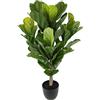 Flair Flower Pianta artificiale di fico artificiale, pianta d'appartamento, pianta verde, da ufficio, albero di fico artificiale, foglia di fico, albero di elefante, pianta decorativa per casa, ufficio, cespuglio