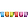 Barazzoni Set di 6 bicchieri Coriandoli, 32 cl, Vetro, Colori assortiti, Made in Italy