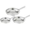 Tefal Duetto On, batteria da 3 padelle 20/24/28 cm, acciaio inox di alta qualità, garanzia di 10 anni, risultati croccanti, B866S334