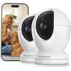 usogood Telecamera WiFi Interno 4MP, Videocamera Sorveglianza 360° per Bambini/Animali con Rilevamento e Tracciamento del Movimento, Sirena, 2.4G&5G WiFi, Visione Notturna, Audio Bidirezionale