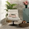 MEUBLE COSY Poltrona Imbottita Girevole Sedia da Salotto Funzione di Inclinazione Libera Poltroncina Relax con Seduta Spessa Schienale in Tessuto Bouclé Bianco
