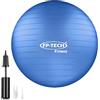 FP-TECH - Palla da Fitness, Palla Pilates Yoga Anti-Scoppio 55cm/65cm/75cm/85cm Palla da Ginnastica con Pompa Rapida inclusa per Fitness Yoga Pilates e Ufficio 6 Colori (Blu, 55 CM)