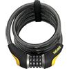 Topeak On-Guard Onguard Doberman - Serratura a Bobina combinata ripristinabile, Uomo, 45008031, Nero, 185 cm x 12 mm
