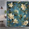 Generic Tenda Doccia Orchidee Bianche Impermeabile in Poliestere Tessuto Tende da Doccia Piante Verdi ad Acquerello 3D Antimuffa Shower Curtain 100x200 Tenda Vasca da Bagno Lavabile con 8 Ganci C.1631