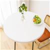 FANSU Tinta Unita Tovaglia Rotonda Antimacchia con Bordo Elastico Impermeabile,Tavolo Circolare Copertura Antipolvere Tavolino Kitchen Decoration Copritavolo (Blanco,80cm)