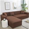 Amsg Copridivano con Penisola Elasticizzato A Sinistra Destra, Copridivano AntiGraffio Gatto Chaise Longue Sofa Cover A Forma di L,M,XL235~300cm
