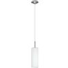 Eglo Lampada a sospensione Troy 3, lampada a sospensione a uno punto luce, acciaio, nichel opaco, satinato, bianco, E27, diametro 10,5 cm