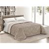 Tata Home Trapunta Invernale Matrimoniale Tinta Unita Double Face Imbottita 300 gr/mq Piumone Letto Trapuntato Caldo Soffice Mod. Elegance Bicolore PANNA TORTORA