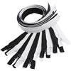 Aerzetix - Set di 10 Cerniere Lampo a Spirale N°5 65cm separabili con cursore - in Metallo Nylon Poliestere - Colore Nero e Bianco - per Cucito Artigianato creazioni Tessili