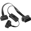 CERRXIAN 0,45 m/1,47 Piedi OBD-II OBD2 Adattatore Cavo di prolunga Piatto Splitter da 16 Pin Maschio a Doppia Femmina con Interruttore