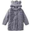 Aeslech Cappotto Finto Pelliccia Ragazza con Cappuccio Bambino Ragazza, grigio, 5-6 Anni