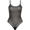 Teyli Body Donna - Body a Spalline con Perizoma - In Rete Trasparente ed Elasticizzata, Perfettamente Adattabile alla Silhouette. Nero XL