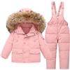 Fewlby Tuta da Neve per Bambino - Piumino con Cappuccio + Pantaloni da Sci, 2 Pezzi Tuta da Sci Bambino Completo da Neve Caldo Invernale Salopette e Giacca, 4-5 Anni