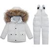 Fewlby Bambino Tuta da Sci - Piumino con Cappuccio + Pantaloni da Sci, 2 Pezzi Tuta da Neve per Bambino Completo da Neve Caldo Invernale Salopette e Giacca, 18-24 Mesi