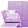 INFILAND Custodia per iPad Air 11 M2 2024/M3 2025, iPad Air 7a/6a/5a/4a generazione 2022/2020 11, custodia glitterata con retro trasparente, portapenne per bambine(ragazze)