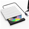 QDSYLQ Lettore CD DVD Esterno per PC: Masterizzatore DVD Esterno per PC Portatile per CD/DVD +/-RW, Lettore CD USB 3.0 Compatibile con Windows 11/10/8/7/XP/Vista, Linux, Mac OS, Computer Portatile, Macbook