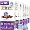 MOKA MEILLEURES ORIGINES KAFE ARABICA MOKA 100 Capsule 100% Pura Arabica Honduras Biologica - Compatibile con le macchine a capsule Nespresso - Intensità 7 - Biodegradabile e compostabile in casa - Expresso e Lungo - Tostata in Francia