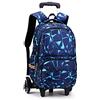 ANSIEDIO Zaino Trolley Sacchetto Zaino Scuola con 6 Ruote Sacchetto di Scuola di Rotolamento per Ragazzi e Ragazze Borsa Portatile Viaggio Bagagli (Geometria Blu)