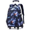 ANSIEDIO Zaino Trolley Scuola Zaino con Ruote Rotolamento Removibile Scuola Borsa per Ragazzi e Ragazze (Blu Geometrico)