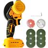 CDIYTOOL Smerigliatrice angolare a batteria, 12000 giri/min, diametro disco 100 mm, 3 velocità regolabili per levigatura, taglio, lucidatura (compatibile con batteria Dewalt 18 V)