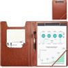 ProCase Portablocco A4 con Pinza,Cartellina Portadocumenti A4 Rigida, Porta Fogli A4 -Marrone