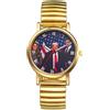 JewelryWe Trump-Attentat Orologio da polso elastico per uomo e donna, Donald Trump Survived Shot Fist Raised Analogico, al quarzo, in acciaio inox, con numeri romani, Discorso di Trump - Oro