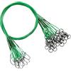 9Tong Terminale da pesca in acciaio inossidabile Terminali da pesca con girella in acciaio Acqua dolce Acqua salata Moschettone Terminale in filo inossidabile Nichel nero #1 50lb 9.8in 20pcs