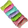 UOOOM 7 Pezzi Kit per bracciali Paracord Corda da Paracadute Corda per Sopravvivenza Corda Set Fai da Te da intrecciare a Mano Outdoor Activities Camping Cord Decorative Pendant Nylon Corda (Colorful U-B3M)