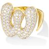 KissYan Anelli Donna con Iniziale A-Z, Oro Bolla Lettera Anello con Cubica Zirconia, Regolabili Personalizzato Anello Gioielli Regalo per Donne (Oro W)