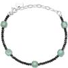 GAVU Bracciale da Donna Perline di Spinello Nero e Avventurina Verde, Bracciale Avventurina Verde Donna