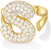 KissYan Anelli Donna con Iniziale A-Z, Oro Bolla Lettera Anello con Cubica Zirconia, Regolabili Personalizzato Anello Gioielli Regalo per Donne (Oro S)