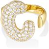 KissYan Anelli Donna con Iniziale A-Z, Oro Bolla Lettera Anello con Cubica Zirconia, Regolabili Personalizzato Anello Gioielli Regalo per Donne (Oro C)