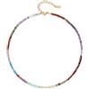 GAVU Collana da Donna con Perline Colorate, Collana Estiva da Donna con Pietre e Cristalli Naturali Colorati