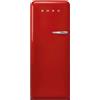 Smeg, Frigorifero Monoporta FAB28LRD5 a Libera Installazione, Cerniera a Sinistra, Frigorifero Ventilato e Freezer Statico, Design Bombato 50's Style, Rosso