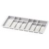 Sossai Inserto portaposate Sossai Divio per cassetti larghi 90 cm, 83x43 cm - ritagliabile, 12 scomparti, bianco, vassoio portaposate in plastica per cassetti da cucina