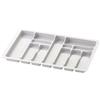 Sossai Inserto portaposate Sossai Divio per cassetti larghi 80 cm, 73x49 cm - ritagliabile, 12 scomparti, bianco, organizzatore in plastica per cassetti da cucina