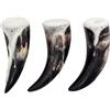 Lord of Battles Medieval Viking Drinking Horns Set of 3 Pieces Genuine Ox Horn Norseman Beer Drinking Vessel Horn for Ale Mead for Men and Women (Plain, 60-80 ML)