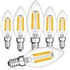 Century Light lampadina E14 LED dimmerabile 40W di ricambio, 4W 550LM lampadina classica, 2700K bianco caldo filamento d'epoca, 230V, Confezione da 6