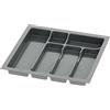 Sossai Inserto portaposate Sossai Divio per cassetti larghi 50 cm, 43x43 cm - ritagliabile, 6 scomparti, antracite, inserto in plastica per la cucina