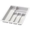 Sossai Inserto portaposate Sossai Divio per cassetti larghi 40 cm, 33x49 cm - ritagliabile, 6 scomparti, bianco, vassoio portaposate in plastica per la cucina