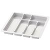 Sossai Inserto portaposate Sossai Divio per cassetti larghi 50 cm, 43x43 cm - ritagliabile, 6 scomparti, bianco, inserto in plastica per la cucina