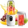 Afenau Frullatore Portatile, 16 Lame Mini Frullatore Portatile con Display Digitale, USB Ricaricabile Frullatore Elettrico Portatile, Smoothie Maker per Succhi di Frutta, Frullati e Frullati, Bianco